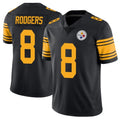 Punc P.Steelers #8 Aaron Rodgers Player Black Limited Color Rush Home Game Stitched Jerseys