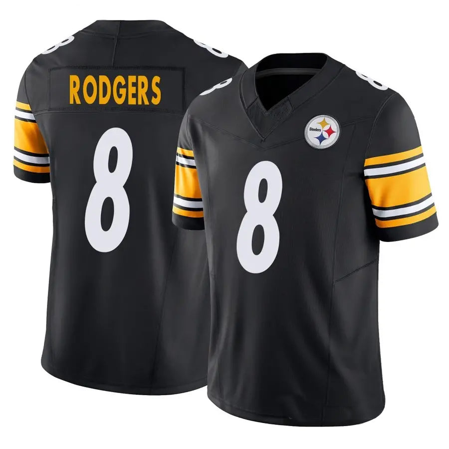 Punc P.Steelers #8 Aaron Rodgers Player Black Vapor F.U.S.E. Limited Stitched Jerseys