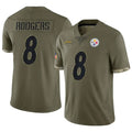 Punc P.Steelers #8 Aaron Rodgers Player Salute To Service Limited Olive Stitched Jerseys
