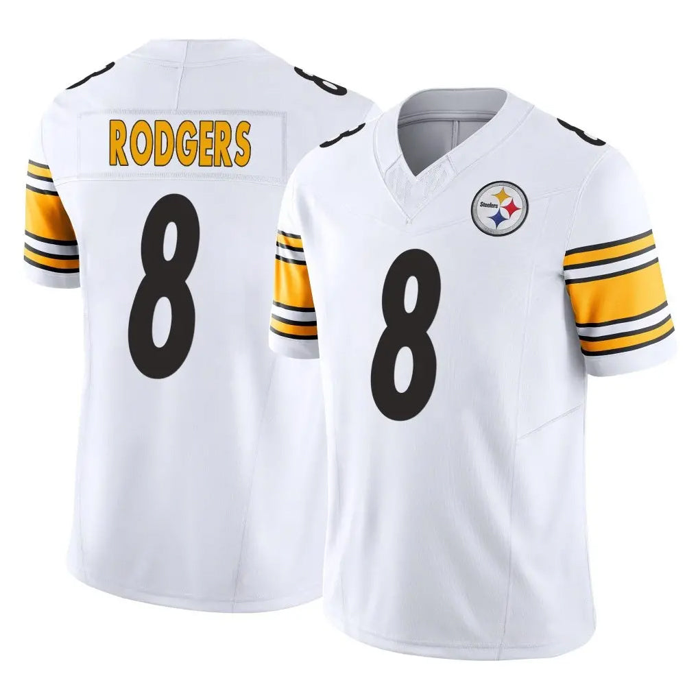Punc P.Steelers #8 Aaron Rodgers Player White Limited Vapor F.U.S.E. Home Game Stitched Jerseys