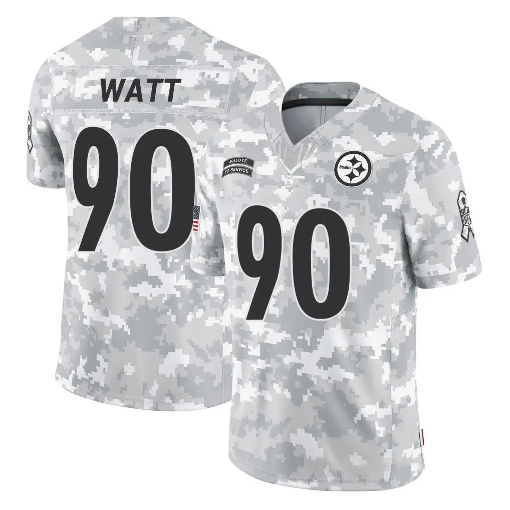 Punc P.Steelers #90 T.J. Watt Player Arctic Camo Limited Salute To Service Home Game Stitched Jerseys