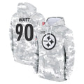 Punc P.Steelers #90 T.J. Watt Player Arctic Camo Limited Salute to Service Pullover Hoodies Game Stitched Jerseys