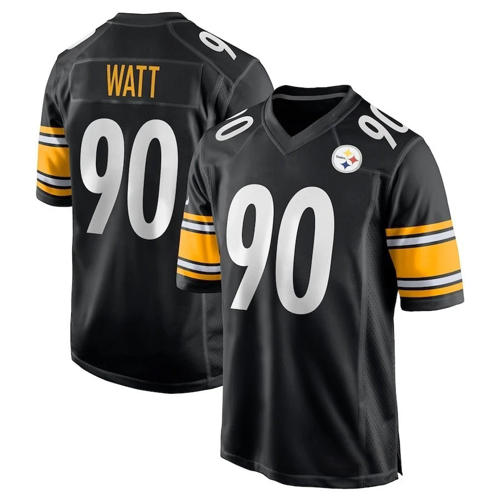 Punc P.Steelers #90 T.J. Watt Player Black Home Game Stitched Jerseys