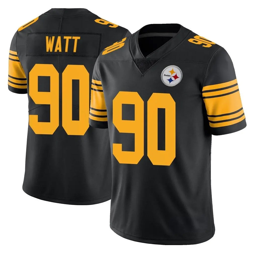 Punc P.Steelers #90 T.J. Watt Player Black Limited Color Rush Home Game Stitched Jerseys
