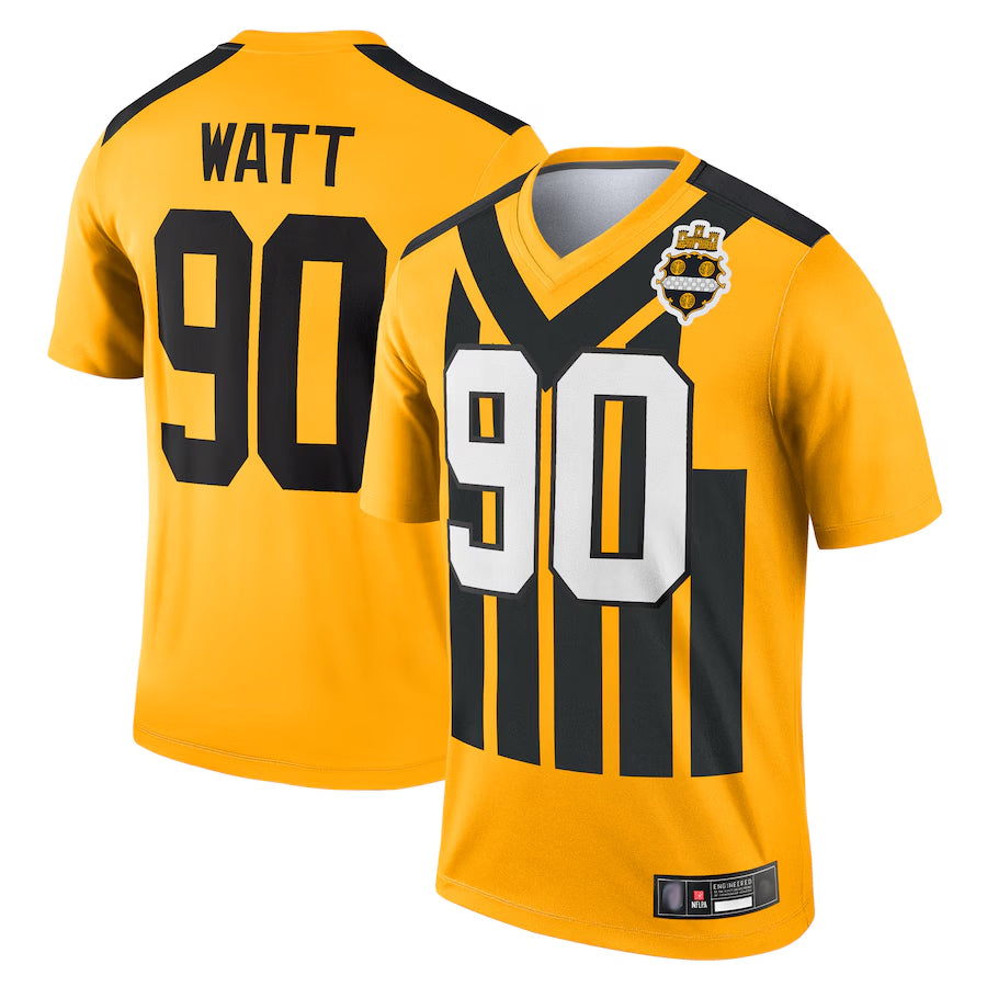 Punc P.Steelers #90 T.J. Watt Player Gold Alternate 1933 Throwback Legend Performance Top1 Stitched Jerseys