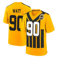 Punc P.Steelers #90 T.J. Watt Player Gold Limited 1933 Throwback Home Game Stitched Jerseys
