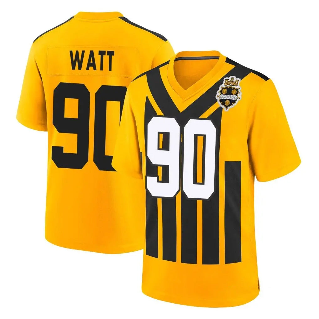 Punc P.Steelers #90 T.J. Watt Player Gold Limited 1933 Throwback Home Game Stitched Jerseys
