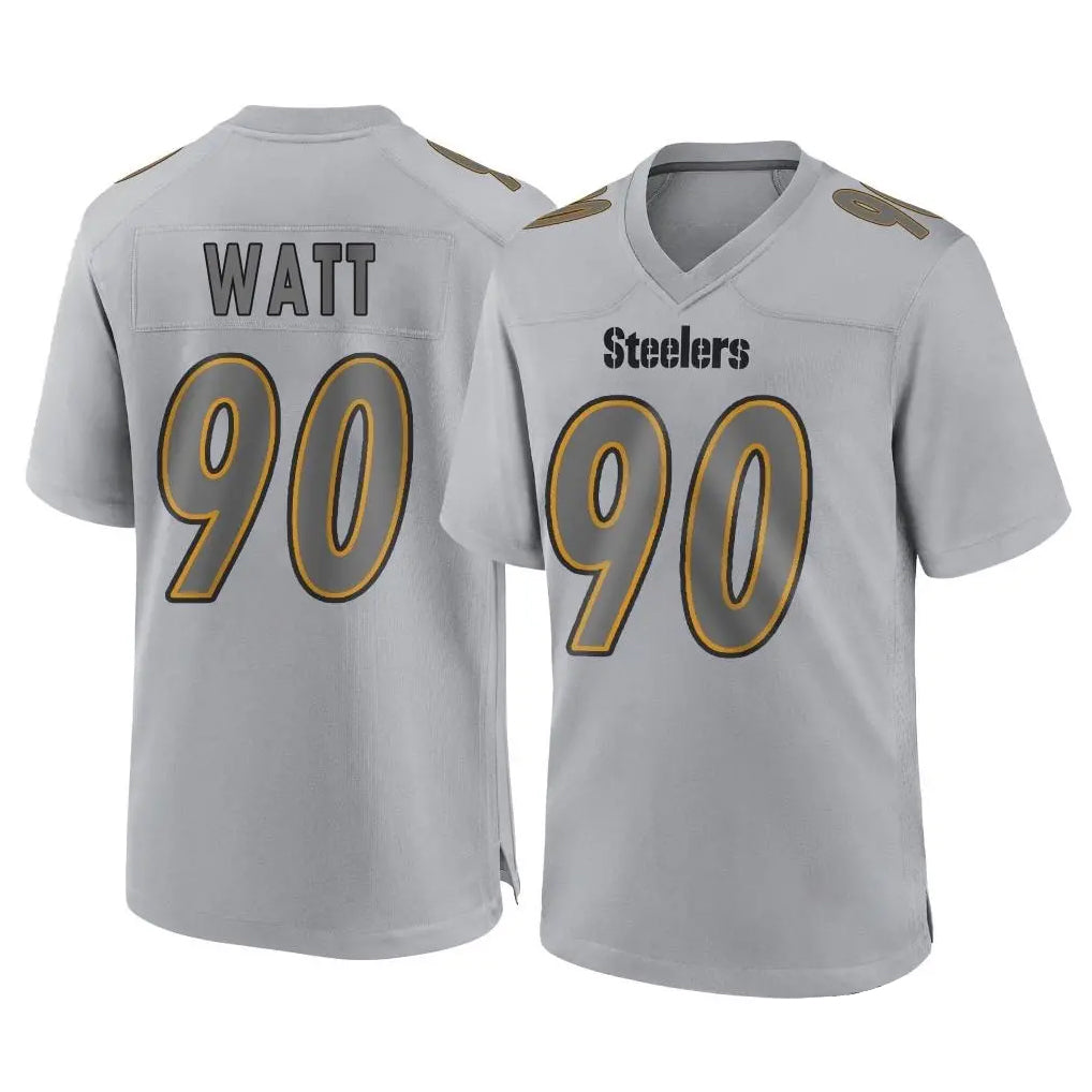 Punc P.Steelers #90 T.J. Watt Player Gray Atmosphere Fashion Home Game Stitched Jerseys