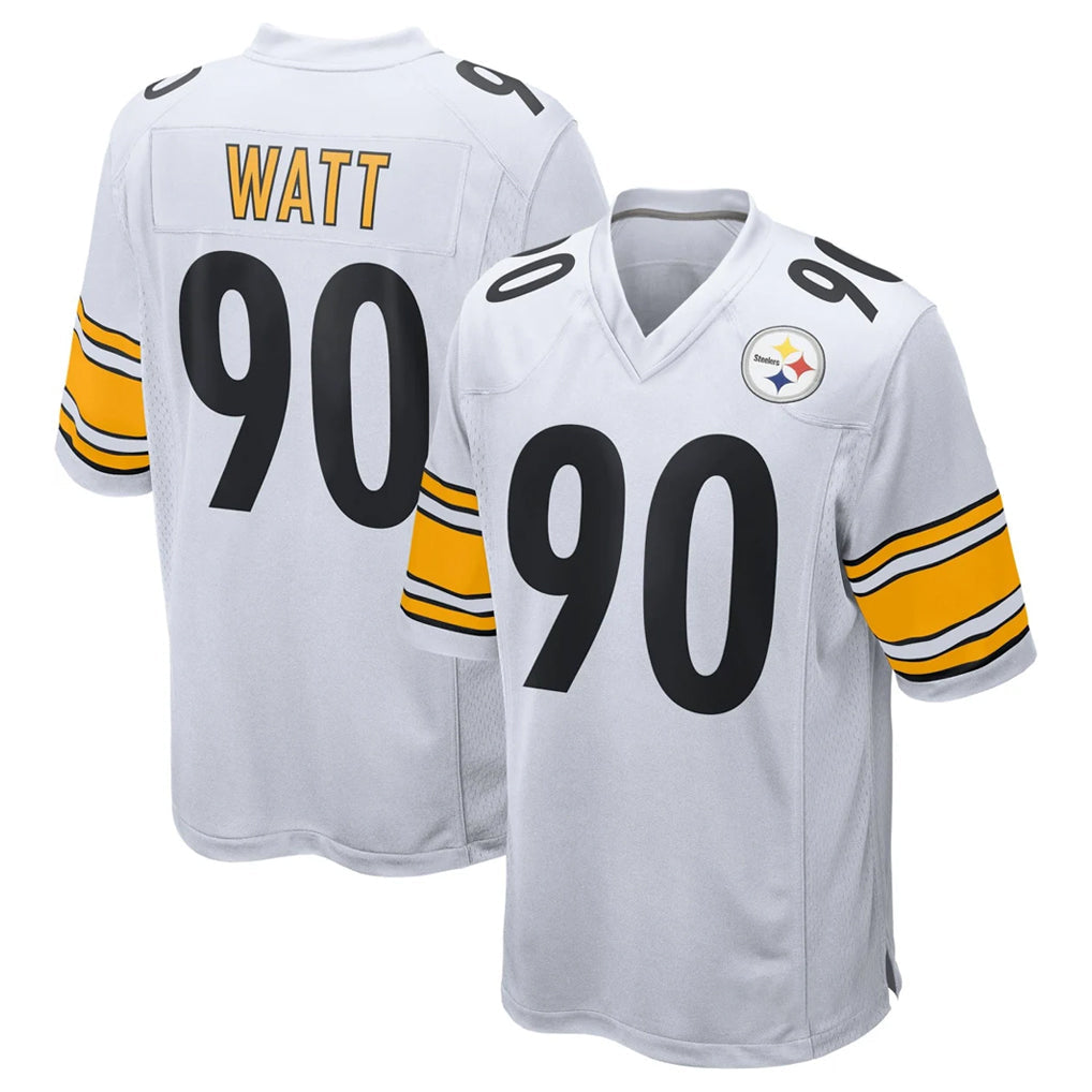 Punc P.Steelers #90 T.J. Watt Player White Home Game Stitched Jerseys