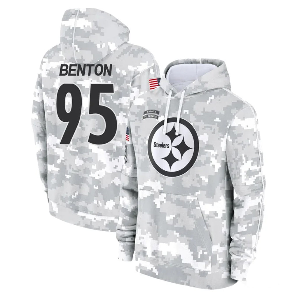 Punc P.Steelers #95 Keeanu Benton Player Arctic Camo Limited Salute to Service Pullover Hoodies Game Stitched Jerseys