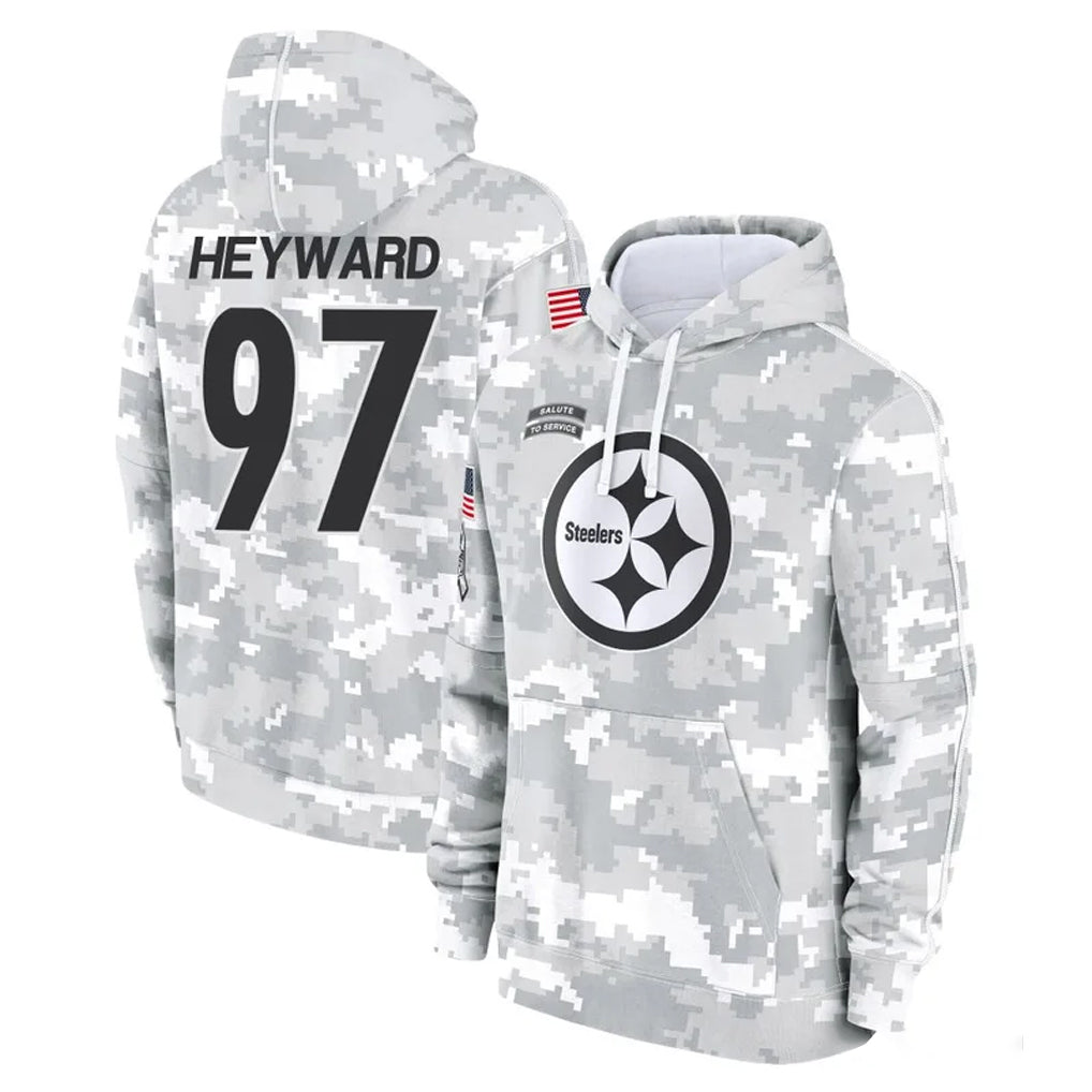 Punc P.Steelers #97 Cameron Heyward Player Arctic Camo Limited Salute to Service Pullover Hoodies Game Stitched Jerseys
