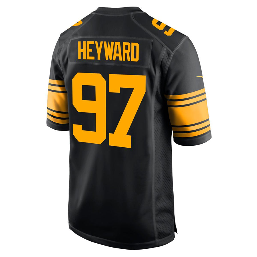 Punc P.Steelers #97 Cameron Heyward Player Black Home Replica Stitched Jerseys