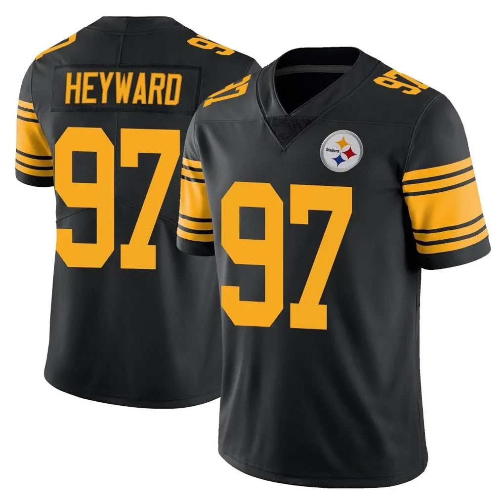 Punc P.Steelers #97 Cameron Heyward Player Black Limited Color Rush Home Game Stitched Jerseys