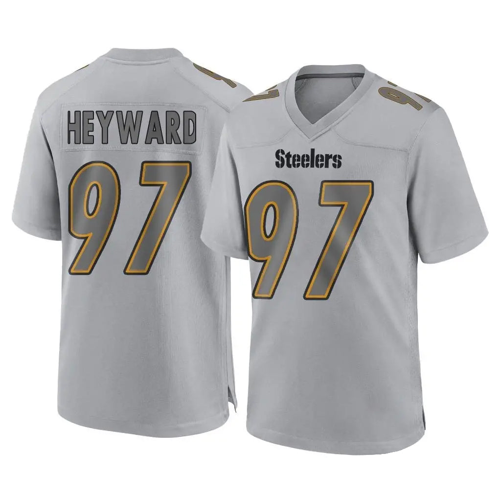Punc P.Steelers #97 Cameron Heyward Player Gray Atmosphere Fashion Home Game Stitched Jerseys