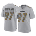 Punc P.Steelers #97 Cameron Heyward Player Gray Atmosphere Fashion Home Game Stitched Jerseys