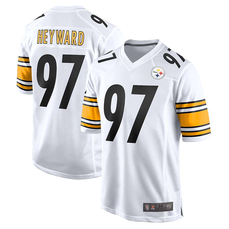 Punc P.Steelers #97 Cameron Heyward Player White Home Game Stitched Jerseys