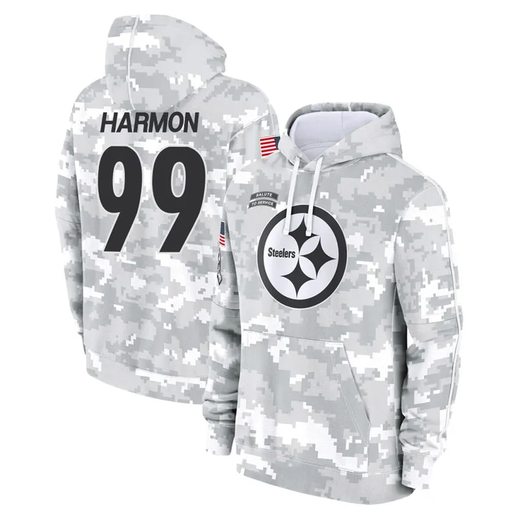Punc P.Steelers #99 Derrick Harmon Player Arctic Camo Limited Salute to Service Pullover Hoodies Game Stitched Jerseys