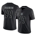 Punc P.Steelers #99 Derrick Harmon Player Black Reflective Limited Home Game Stitched Jerseys