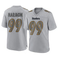 Punc P.Steelers #99 Derrick Harmon Player Gray Atmosphere Fashion Home Game Stitched Jerseys