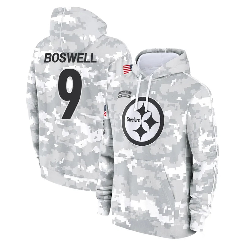 Punc P.Steelers #9 Chris Boswell Player Arctic Camo Limited Salute to Service Pullover Hoodies Game Stitched Jerseys
