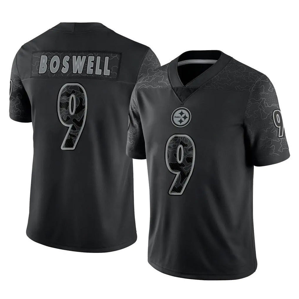 Punc P.Steelers #9 Chris Boswell Player Black Reflective Limited Home Game Stitched Jerseys