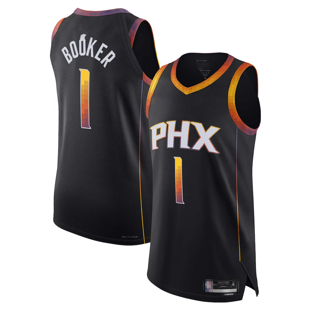 Punc P.Suns #1 Devin Booker Black Authentic Player Jerseys - Statement Edition