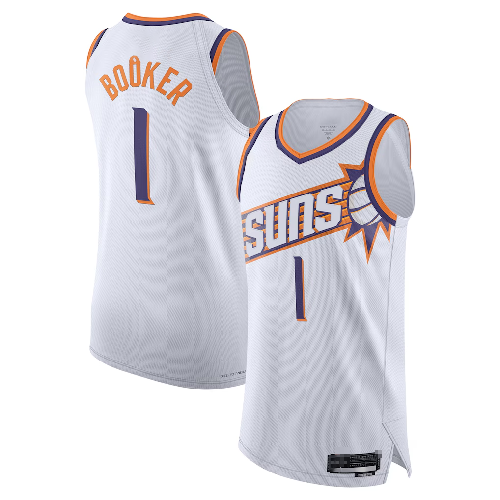 Punc P.Suns #1 Devin Booker White Authentic Jerseys - Association Edition