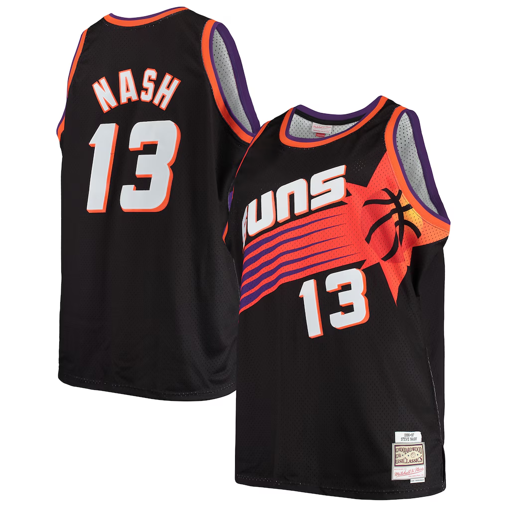 Punc P.Sunss #13 Steve Nash Mitchell & Ness Black 1996-1997 Big & Tall Hardwood Classics Swingman Jerseys