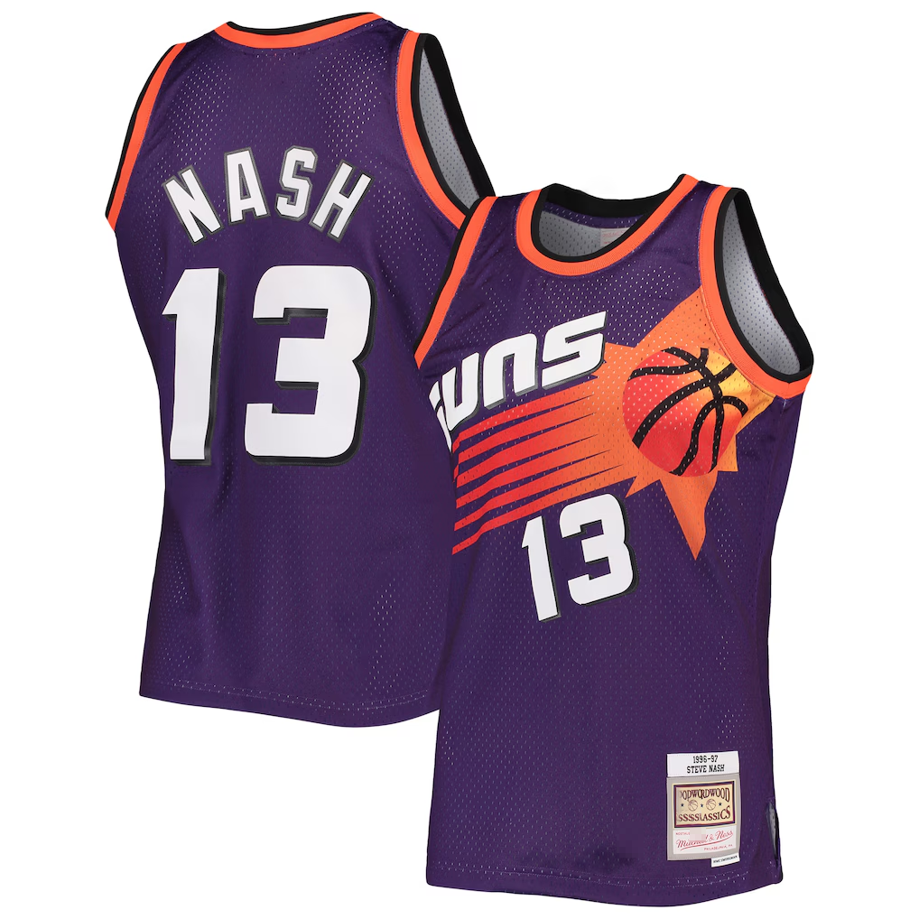 Punc P.Sunss #13 Steve Nash Mitchell & Ness Purple 1996-1997 Hardwood Classics Swingman Jerseys