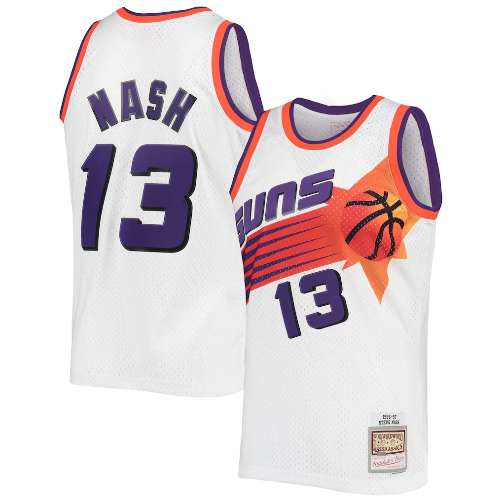 Punc P.Sunss #13 Steve Nash Mitchell & Ness White 1996-1997 Hardwood Classics Swingman Jerseys
