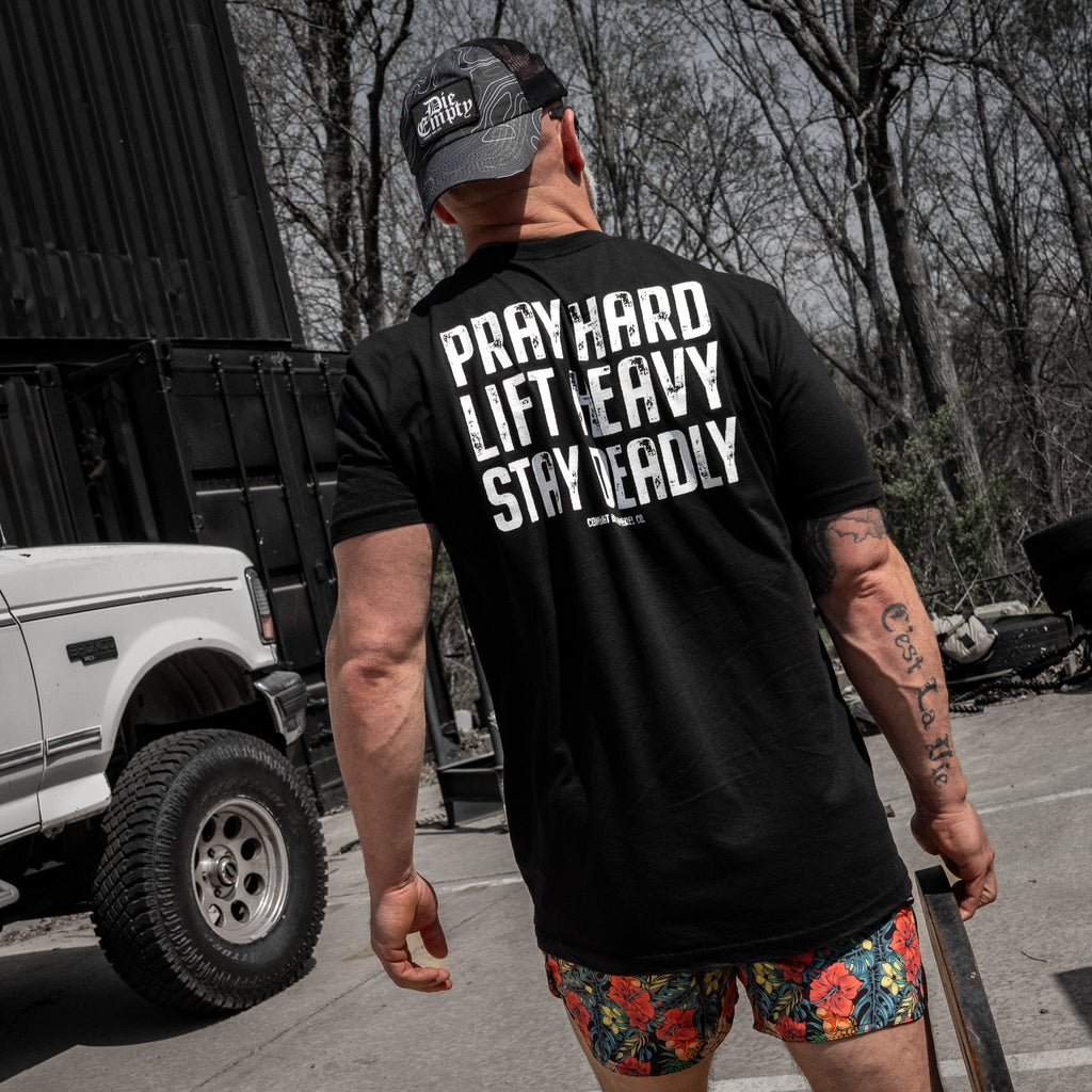 Crovyie cheap jerseys Ordering Pray Hard. Lift Heavy. Stay Deadly. V2 Men's T-Shirt
