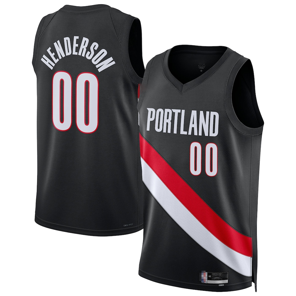 Punc PT.Blazers #00 Scoot Henderson Black Swingman Jerseys - Icon Edition