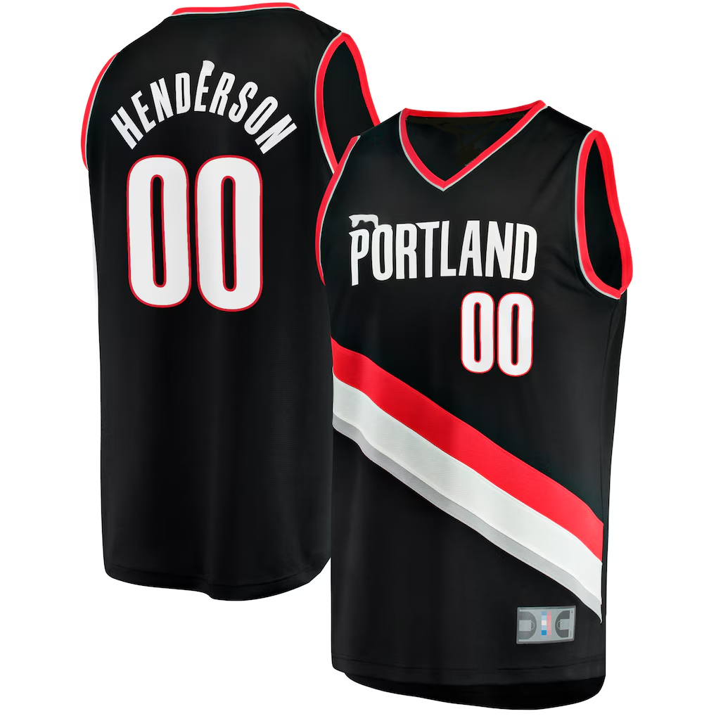 Punc PT.Blazers #00 Scoot Henderson Fanatics Black Fast Break Replica Jerseys - Icon Edition