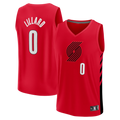 Punc PT.Blazers #0 Damian Lillard Fanatics Red Fast Break Replica Jerseys - Statement Edition