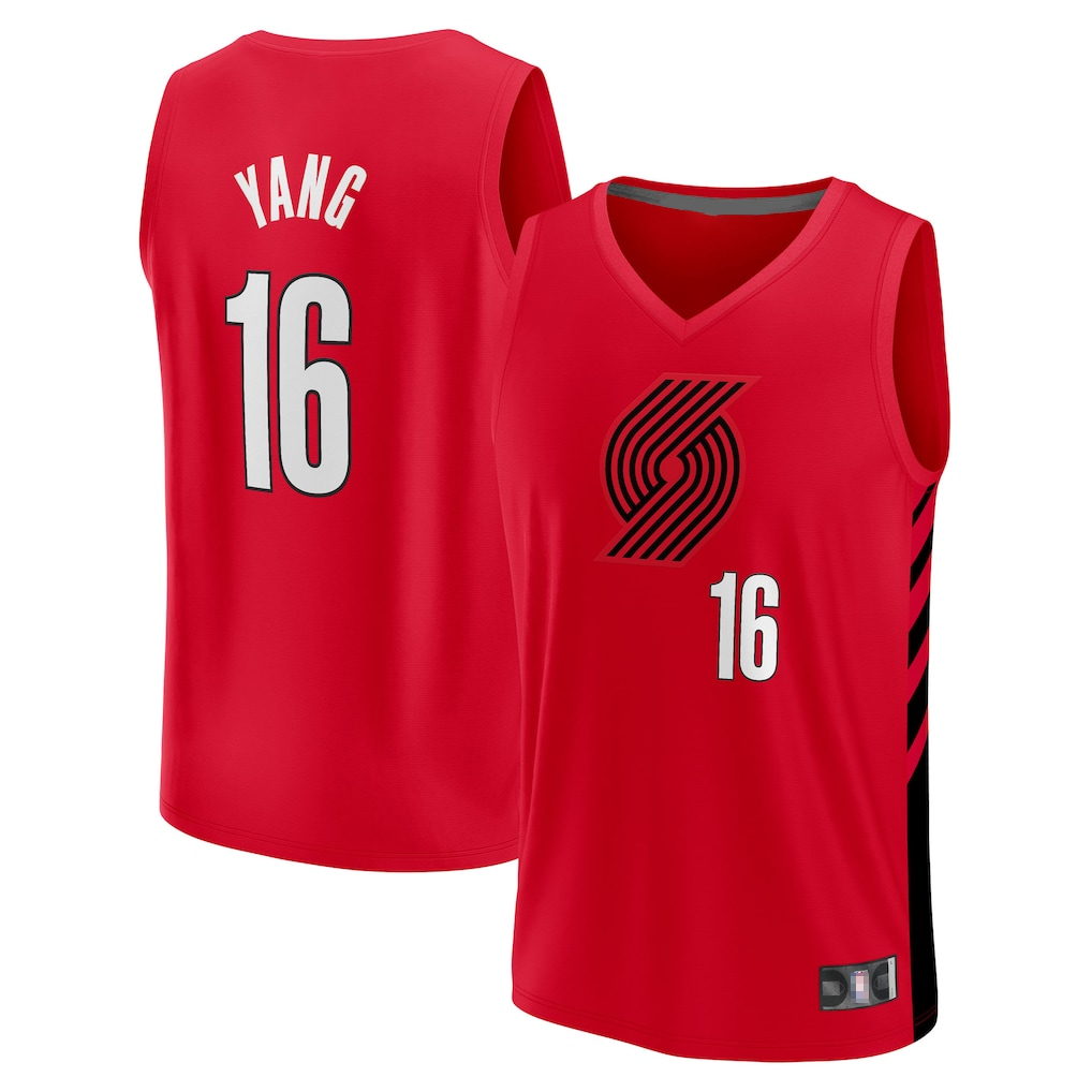 Punc PT.Blazers #16 Yang Hansen Fanatics Red Fast Break Replica Jerseys - Statement Edition
