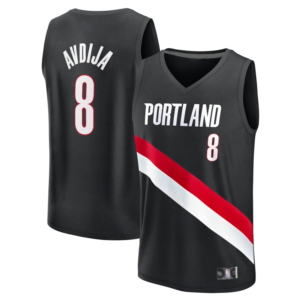 Punc PT.Blazers #8 Deni Avdija Fanatics Black Fast Break Replica Jerseys - Icon Edition