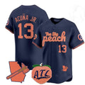 Punc A.Braves #13 Ronald Acuna Jr. NavyThe Big Peach Vapor Stitches Personalized Jersey