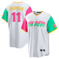 Punc S.Diego Padres #11 Yu Darvish Player White City Connect Home Game Stitched Jerseys