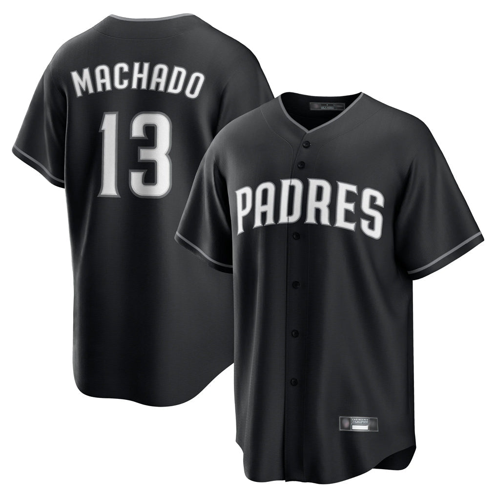 Punc S.Diego Padres #13 Manny Machado Player Black Home Game Stitched Jerseys