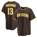 Punc S.Diego Padres #13 Manny Machado Player Brown Alternate Replica Game Stitched Jerseys