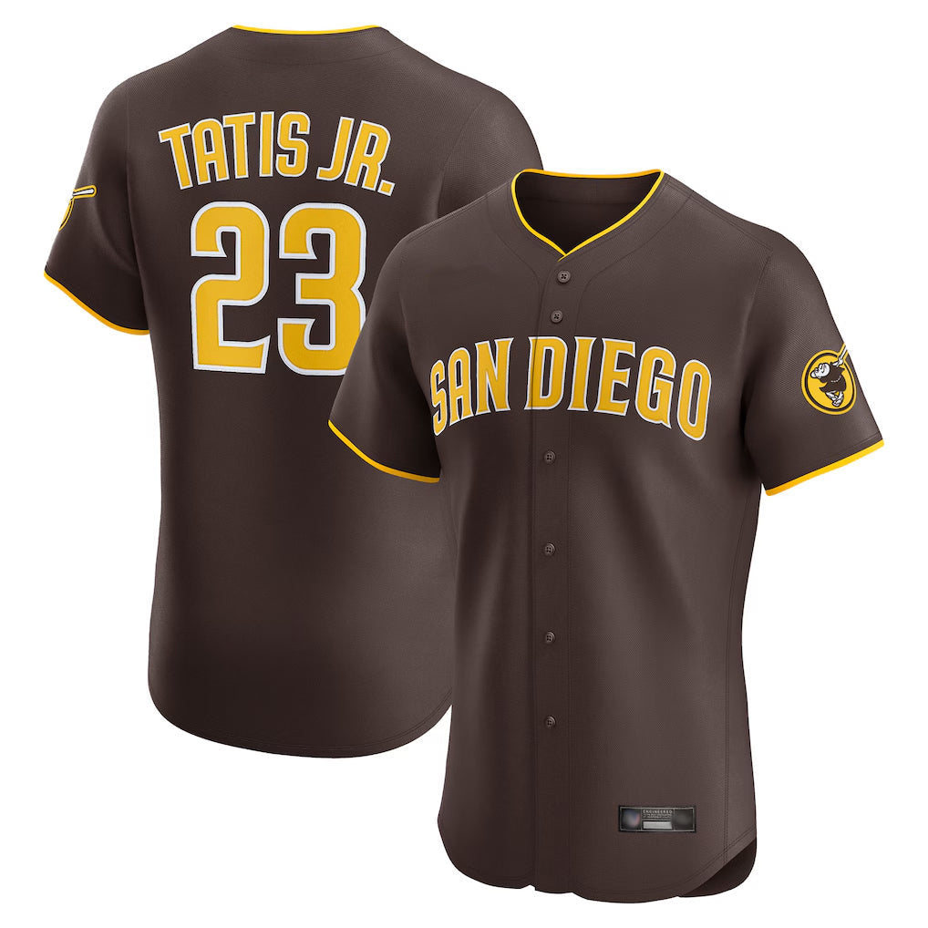 Punc S.Diego Padres #23 Fernando Tatis Jr Player Brown Home Limited Elite Stitched Jerseys