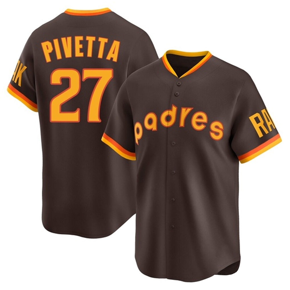 Punc S.Diego Padres #27 Nick Pivetta Player Brown Home Cooperstown Collection Replica Game Stitched Jerseys
