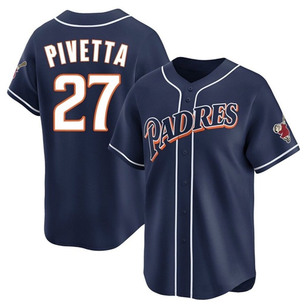 Punc S.Diego Padres #27 Nick Pivetta Player Navy Cooperstown Collection Limited Home Stitched Jerseys