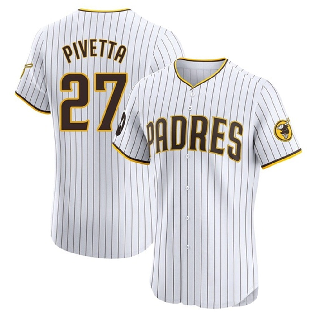 Punc S.Diego Padres #27 Nick Pivetta Player White Home Limited Elite Stitched Jerseys