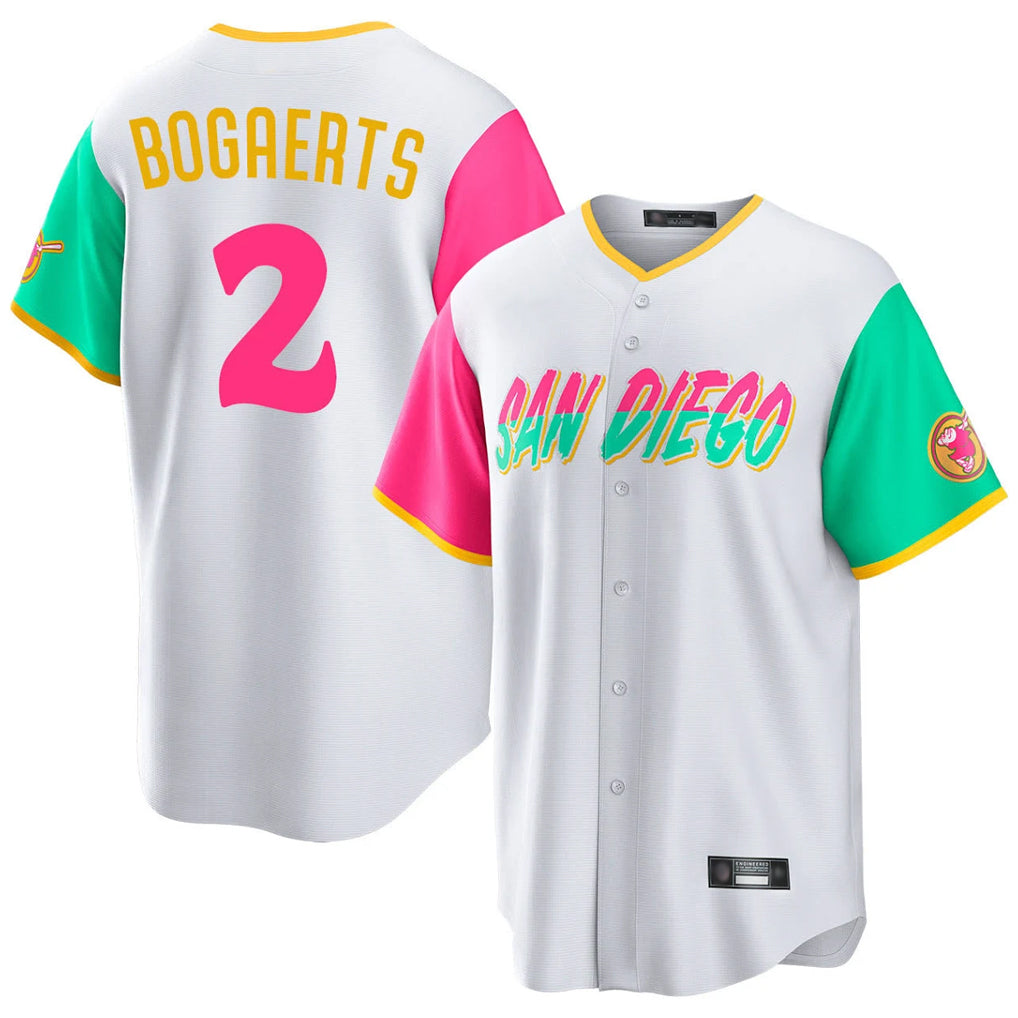 Punc S.Diego Padres #2 Xander Bogaerts Player White City Connect Home Game Stitched Jerseys
