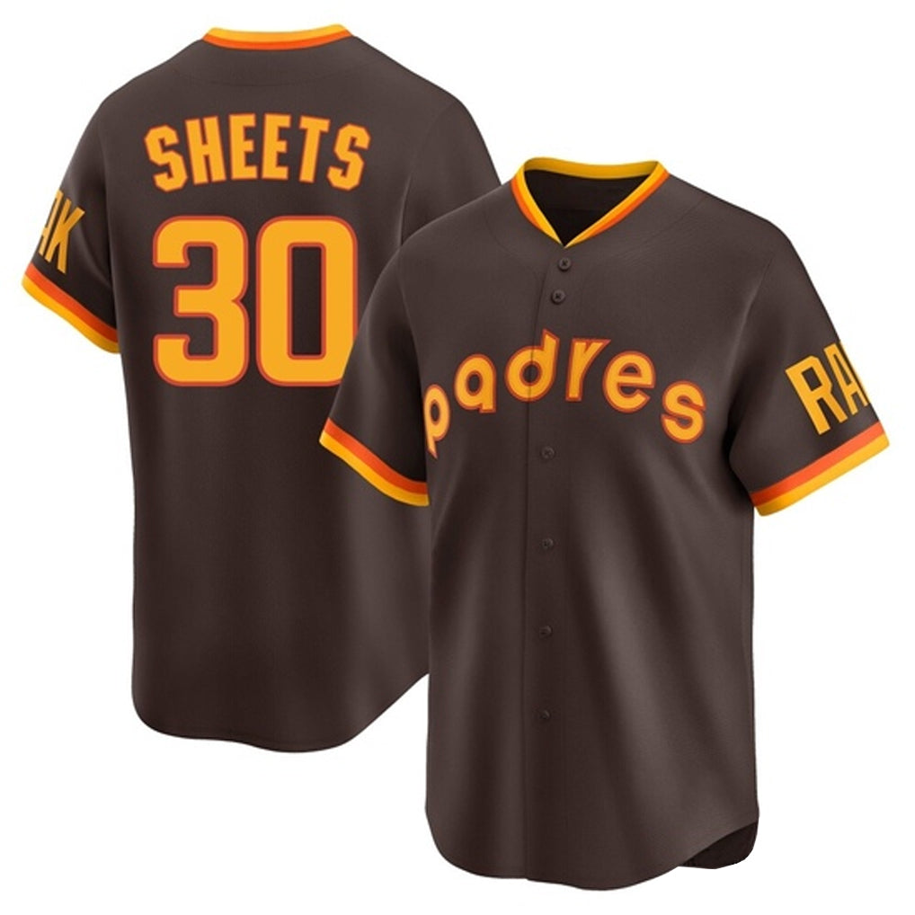 Punc S.Diego Padres #30 Gavin Sheets Player Brown Home Cooperstown Collection Replica Game Stitched Jerseys