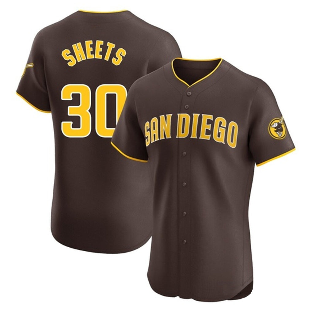 Punc S.Diego Padres #30 Gavin Sheets Player Brown Home Limited Elite Stitched Jerseys