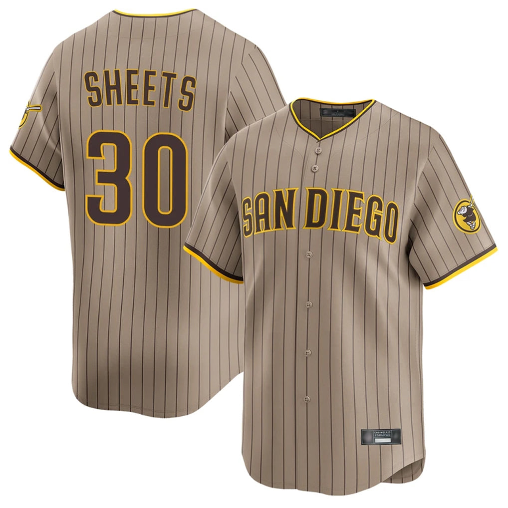 Punc S.Diego Padres #30 Gavin Sheets Player Khaki Home Limited Stitched Jerseys