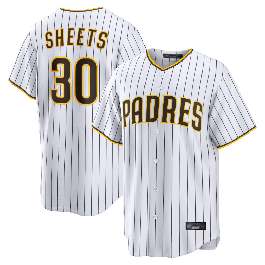 Punc S.Diego Padres #30 Gavin Sheets Player White Home Limited Game Stitched Jerseys