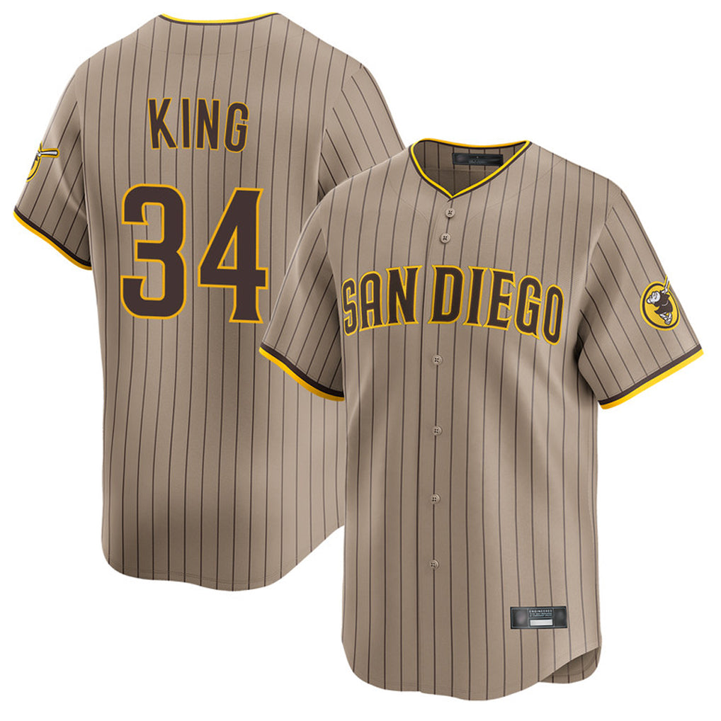 Punc S.Diego Padres #34 Michael King Player Khaki Home Limited Stitched Jerseys